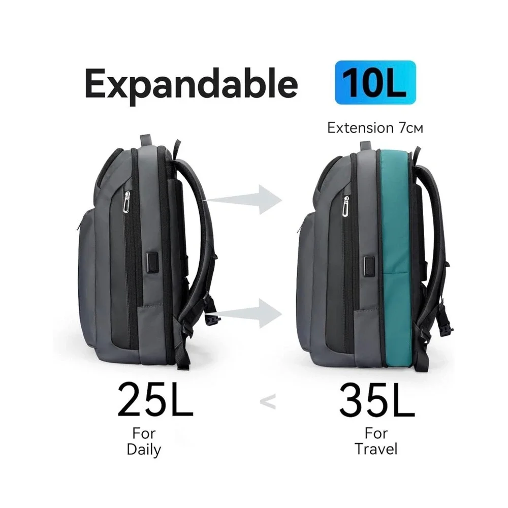 Laptop Backpack Fits 15.6 Inch, Waterproof Expandable
